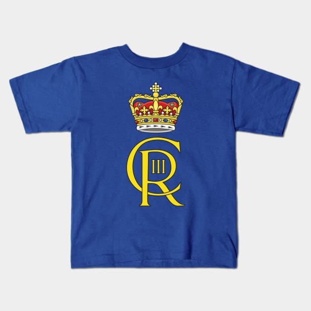 Scottish royal cypher of Charles III Kids T-Shirt by valentinahramov